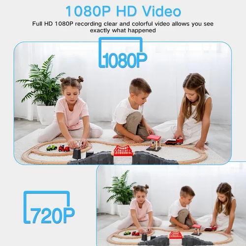 Vista 4 de Cámara de reloj WiFi inalámbrica 1080P HD cámaras ocultas niñera con visión nocturna, cámaras de vigilancia con detección de movimiento