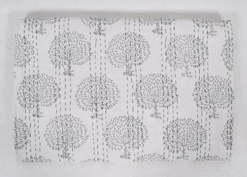 Vista 4 de Colcha Kantha con estampado de bloques a mano, funda de cama Kantha de algodón, colcha Kantha india, colcha de tamaño Queen Kantha, colcha Kantha