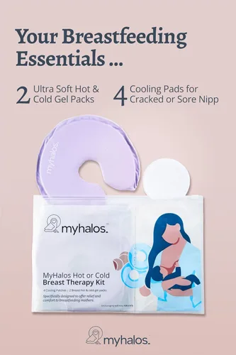 Vista 3 de MyHalos Paquete de terapia de senos, paquetes de enfermería fría y caliente