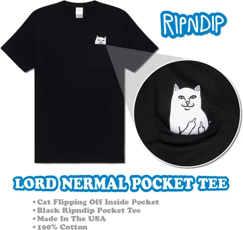 Vista 2 de RIPNDIP Lord Nermal SS Pocket Tee (negro), Negro