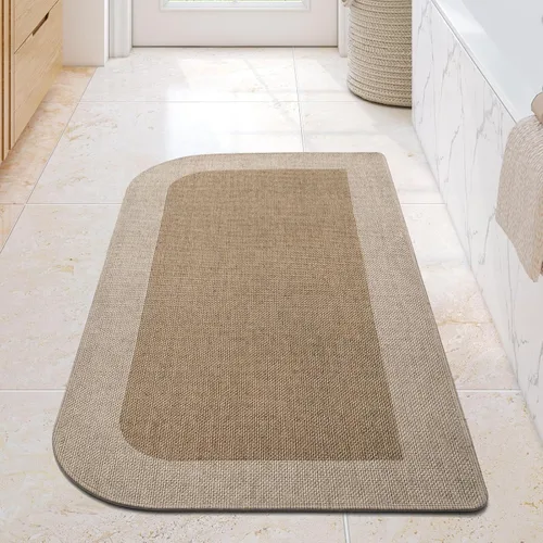 Vista 21 de YDKGL Alfombra de baño Half Circle, alfombras de baño finas antideslizantes A- Marrón a