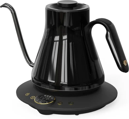 Vista 16 de INTASTING - Hervidor eléctrico de cuello de cisne con control de temperatura de ±1℉ para café y té de infusión, calentamiento rápido, acero