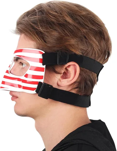 Vista 3 de QK01US - Protector de nariz para nariz rota, máscara de protección facial, máscara ajustable de bandera estadounidense, media máscara de mascarada
