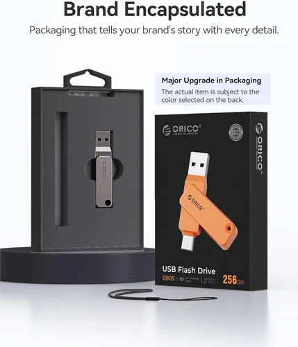 Vista 7 de ORICO Memoria USB 3.0 de alta velocidad USB 3.0 de 32 GB, diseño giratorio de aleación de zinc, compatible con iPhone 15/16/17, Android, Mac, PC