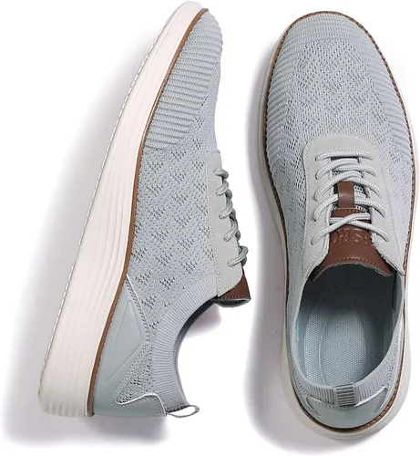 Vista 5 de Zapatos deportivos de vestir de moda para hombre, zapatos de malla Oxfords para caminar casuales de negocios, zapatos de tenis ligeros de punto