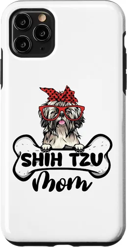 Vista 11 de iPhone 15 Shih Tzu Mom Shirt Dog Bone Mothers Day Dog Mama Case
