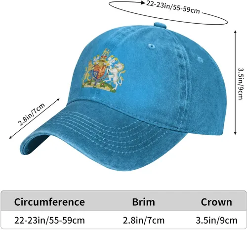 Vista 4 de UK England Royal Escudo de armas Reino Unido Denim Gorra de béisbol Gorra de camionero para hombres o mujeres vaquero