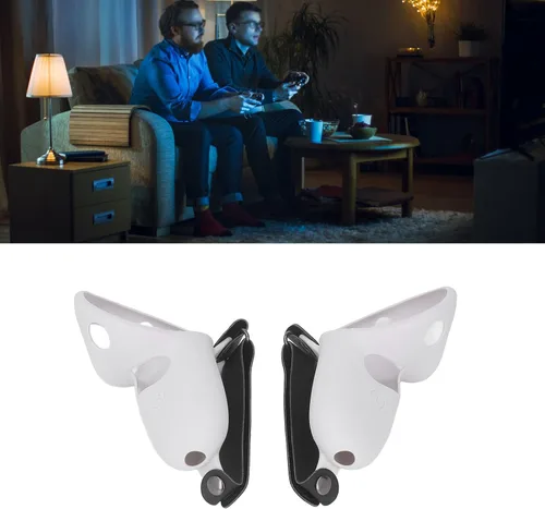 Vista 5 de Dilwe 2 fundas de agarre para controlador táctil, protector de silicona con correas para nudillos para Meta Quest Pro (gris)