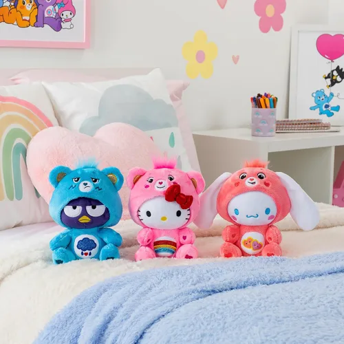 Vista 8 de Care Bears - Badtz-Maru vestido como oso gruñón de 8 pulgadas de peluche de tamaño divertido, azul - Suave y abrazable. - Bueno para niñas y niños