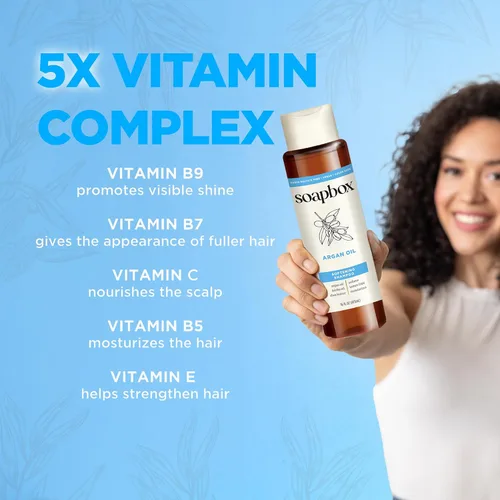 Vista 4 de Juego de Champú y Acondicionador de Argán Soapbox, Voluminizador, Vegano, Seguro para el Color, Libre de Sulfatos Agresivos y Siliconas, 16 oz cada