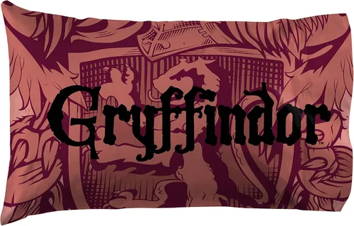 Vista 4 de Jay Franco - Paquete de fundas de almohada de Harry Potter con letras y House Gryffindor
