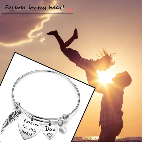 Vista 6 de bobauna Pulsera conmemorativa para siempre en mi corazón, regalo de condolencias para un ser querido