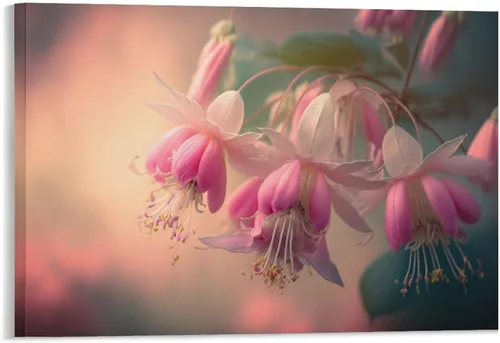 Vista 17 de Póster decorativo de pared, divertido lienzo enmarcado con flores rosas fucsias, pintura artística para baño, habitación de niños, regalos