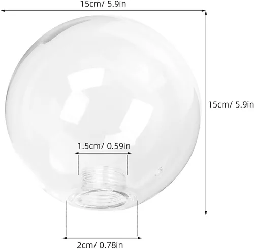 Vista 3 de DOITOOL Pantalla de lámpara de cristal G9 con forma de globo transparente y roscada, cubierta de protección de bombilla de repuesto para techo