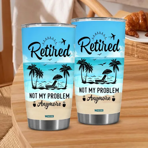 Vista 7 de WHIDOBE Regalo para la jubilación – Regalos de jubilación – Jubilado no es mi problema más – Taza de jubilado para hombres, mujeres, papá, mamá