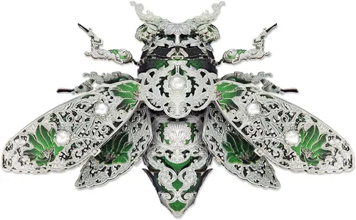 Vista 4 de JOMIOD Rompecabezas de metal 3D, kits de modelos de metal, broche de moda animal con temática de insectos, ensamblaje de rompecabezas 3D