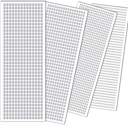Vista 25 de 1799 piezas 4 hojas de pegatinas de diamantes de imitación 3/4/5/6 mm autoadhesivas para maquillaje de cara, ojos, cabello y cuerpo (Rojo-3/4/5/6mm)