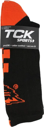 Vista 4 de NCAA Baseline Crew USA Made - Calcetines oficiales de rendimiento atlético universitario Negro/Naranja