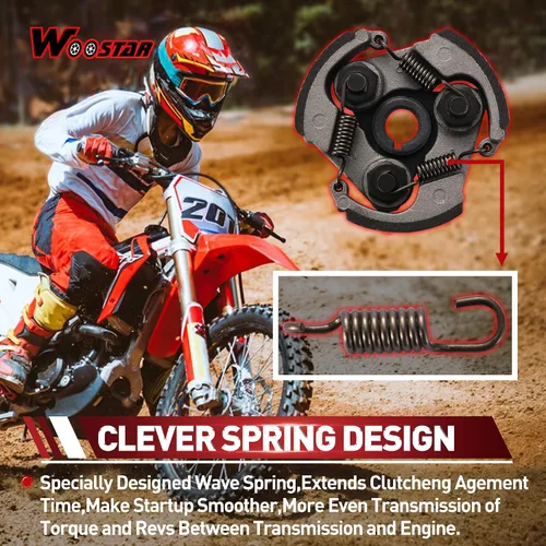 Vista 6 de WOOSTAR Pastilla de embrague con 3 muelles de repuesto para Minimoto de bolsillo Coolster, moto de cross para niños, ATV, Dirt Bike, 2 tiempos, 47