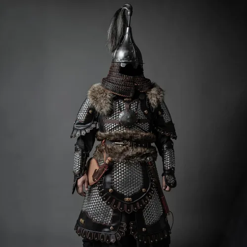 Vista 2 de PHYNEDI Armor Tactical Equipment - Juego completo de protectores de entrepierna, protectores de hombro y caballero guerrero medieval, samurái