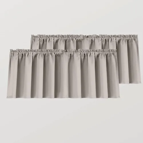 Vista 34 de Mrs.Naturall Cenefas de playa para ventana de cocina, paquete de 2 cenefas opacas con bolsillo para barra, para sala de estar, baño, 36 x 16