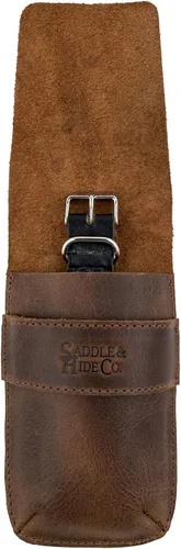 Vista 4 de Saddle & Hide Co., Caja de reloj individual hecha a mano de cuero de grano completo, protector de soporte, relojero, almacenamiento de vigilancia