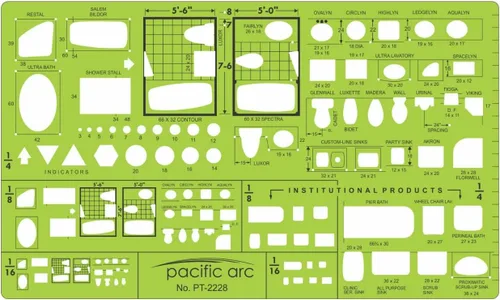 Vista 24 de Guía de plantilla de círculos Pacific Arc, 40 círculos perfectos desde 1/32 hasta 1 5/8 pulgadas con graduaciones en pulgadas y métricas