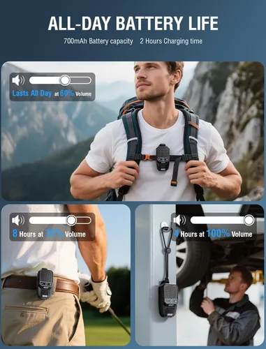 Vista 8 de GBEAST Altavoz Bluetooth Portátil Vestible Actualizado 2026, Mini Altavoces Portátiles con Clip, Tiempo de Reproducción Todo el Día, Impermeable