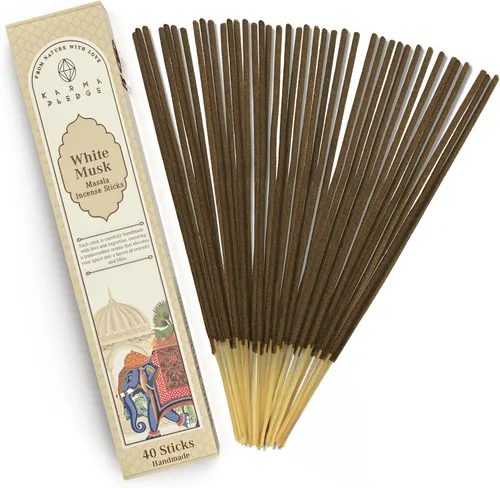 Vista 12 de Bakhoor - Varitas de incienso orgánicas sumergidas a mano, 100 varillas con hierbas naturales e ingredientes aromáticos, tiempo de combustión de 45
