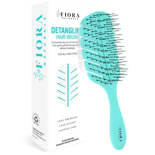 Vista 7 de Cepillo Desenredante de Fiora Naturals - Cepillo desenredante 100% ecológico con cerdas ultrasuaves - Se desliza a través de los enredos