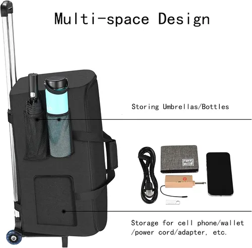 Vista 5 de Funda de viaje para PartyBox Club 120 altavoz portátil de fiesta, bolsa de carrito compatible con PartyBox Club 110 y accesorios-transporte portátil