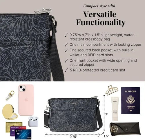 Vista 5 de Baggallini womens Securtex Anti-theft Memento Crossbody Bag