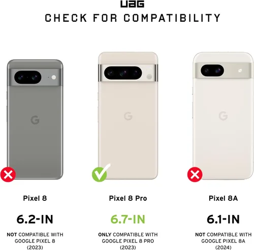 Vista 2 de URBAN ARMOR GEAR UAG - Protector de pantalla para Google Pixel 8 Pro Glass Shield Plus transparente/negro, vidrio templado reforzado de alta calidad