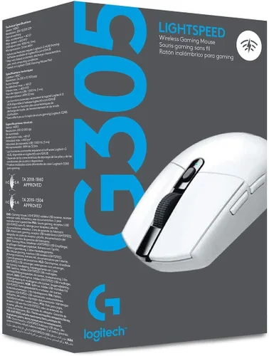 Vista 10 de Logitech G 305 Lightspeed - Mouse inalámbrico para juegos, sensor de héroe, 12,000 DPI, ligero, 6 botones programables, batería de 250 horas, Blanco