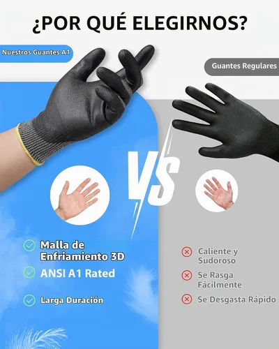 Vista 5 de DULFINE Cooling Safety Work Gloves for Men & Women 12 Pairs Pack