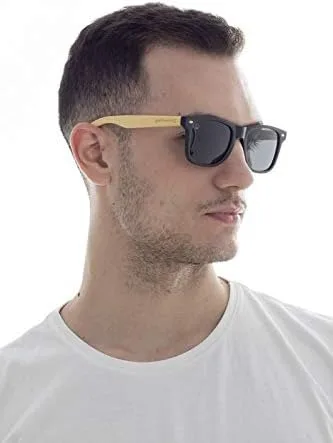 Vista 8 de MAFIAWOOD EXCLUSIVE WEAR Gafas de sol de acetato de madera Maranzano, beige y negro