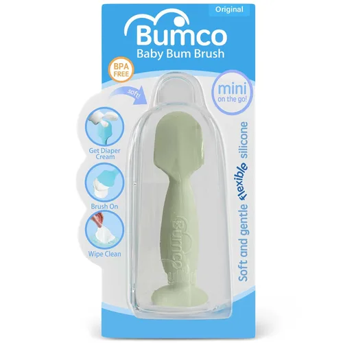Vista 11 de Bumco Baby Bum Brush + Juego de espátula de viaje en crema (verde salvia)