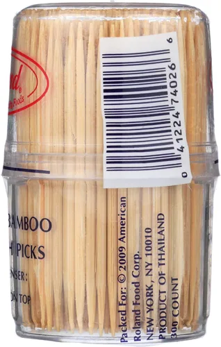 Vista 5 de Roland Foods Palillos de dientes de bambú, 300 unidades, paquete de 1