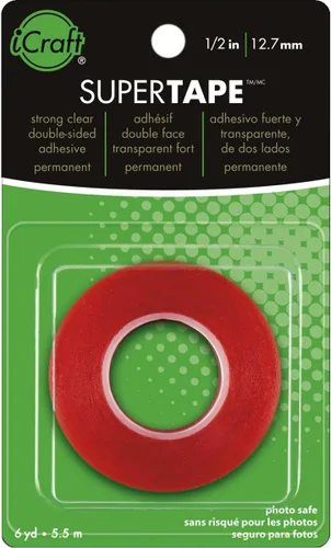 Vista 2 de iCraft SuperTape Adhesivo Permanente Fuerte Doble Cara, 1/2" x 6 yardas