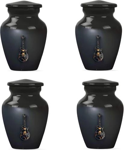 Vista 20 de Urnas negras de guitarra musical para cenizas, urna funeraria decorativa, regalo conmemorativo para hombres y mujeres, recuerdo de mini cenizas