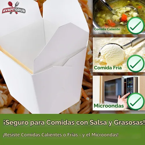 Vista 4 de Cajas de comida china reciclables a prueba de fugas de 26 onzas, 10 unidades. Los recipientes grandes para llevar para microondas fabricados