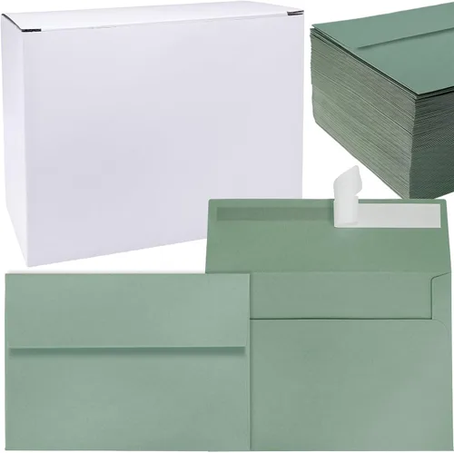Vista 15 de 500 piezas de sobres de invitación A2 en marrón kraft, autoadhesivos, con solapa cuadrada, 4 3/8 x 5 3/4, sobres de RSVP, sobres de devolución, 100