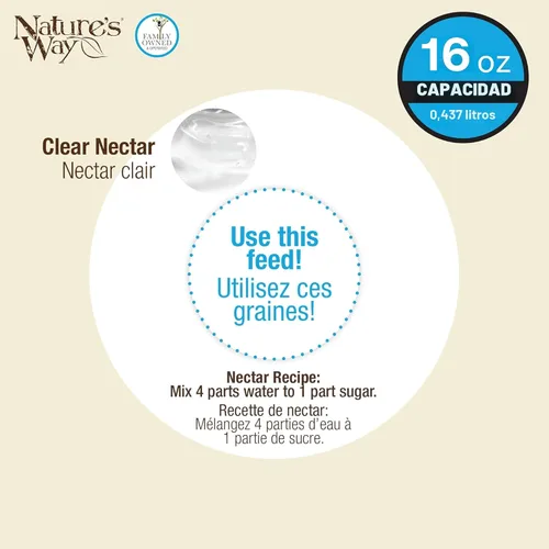 Vista 8 de Nature's Way Bird Products MHF4 Comedero para colibríes soplado a mano con tapa de jardín, capacidad de 16 oz, rojo