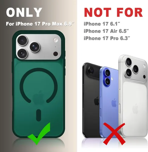 Vista 1667 de Funda para Google Pixel 10 Pro XL, cubierta magnética mate, color negro Fit for MagSafe, Screen Protector included, Shockproof Military Grade