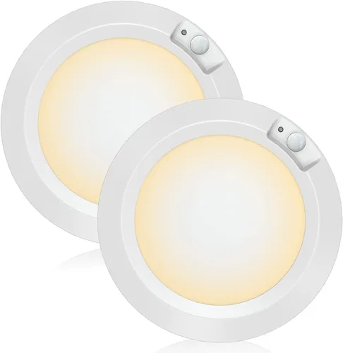 Vista 9 de Luces LED de armario con sensor de movimiento para interiores, funciona con pilas, 210LM 6000K, blanco frío para lavandería, escalera, pasillo