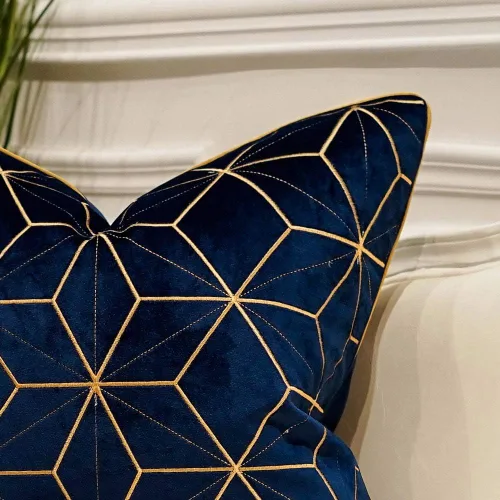 Vista 2 de Avigers Funda de almohada de 18 x 18 pulgadas, oro azul, terciopelo