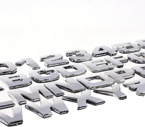 Vista 2 de Cosmos 40 calcomanías de plástico en tono plateado con letras de coche, emblema 3D, calcomanía para insignia, calcomanía