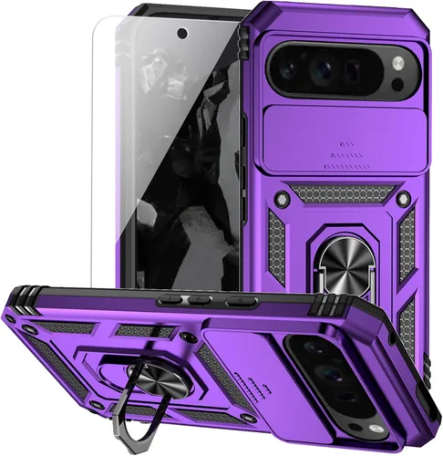 Vista 15 de Funda para Google Pixel 9 Pro XL con cubierta para lente de cámara, protector de pantalla HD, doble capa de grado militar a prueba de caídas