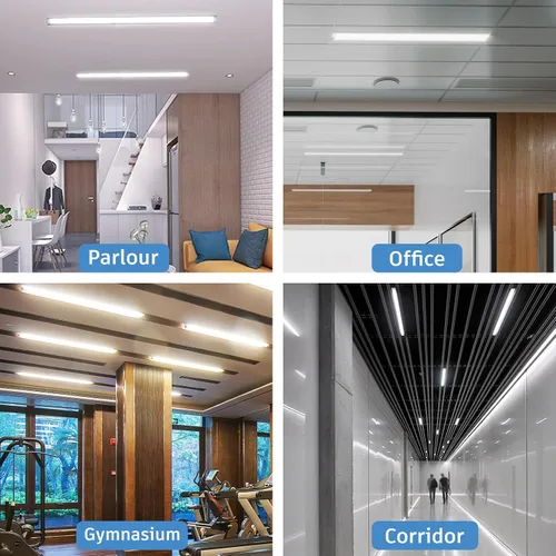 Vista 7 de KILIPOL Luz LED de listón de 2 pies, luces de tubo LED delgadas montadas en superficie de techo, 20 W 4000 K blanco neutro para oficina, tienda, 2