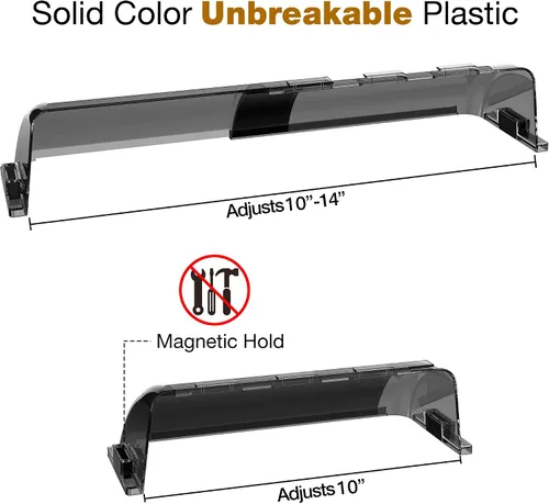 Vista 2 de BYEWIRE Deflector de ventilación de aire - Magnético y ajustable de 10-14 pulgadas para rejillas de ventilación de suelo, hogar, pared lateral